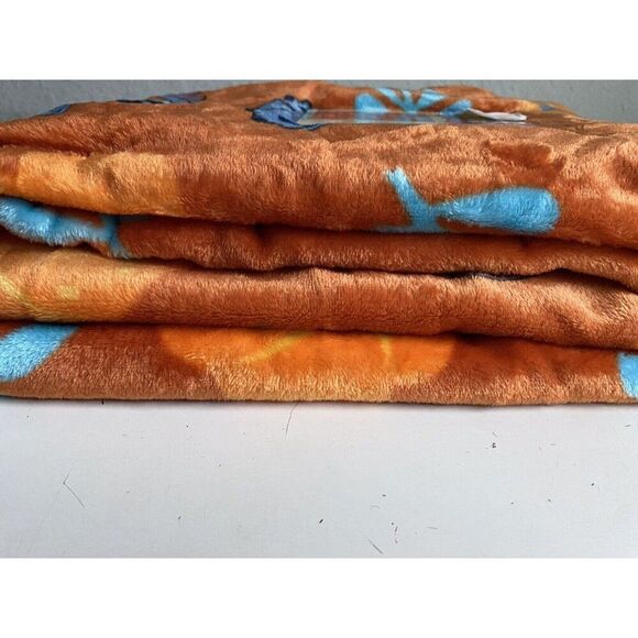 Disney Stitch Halloween Plush Throw Blanket Pumpkin Orange  50 X 70” Autumn Fall - Picture 7 of 12